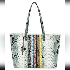 Badgley Mischka Snakeskin Tote Bag with Unique Pattern and Stylish Handles